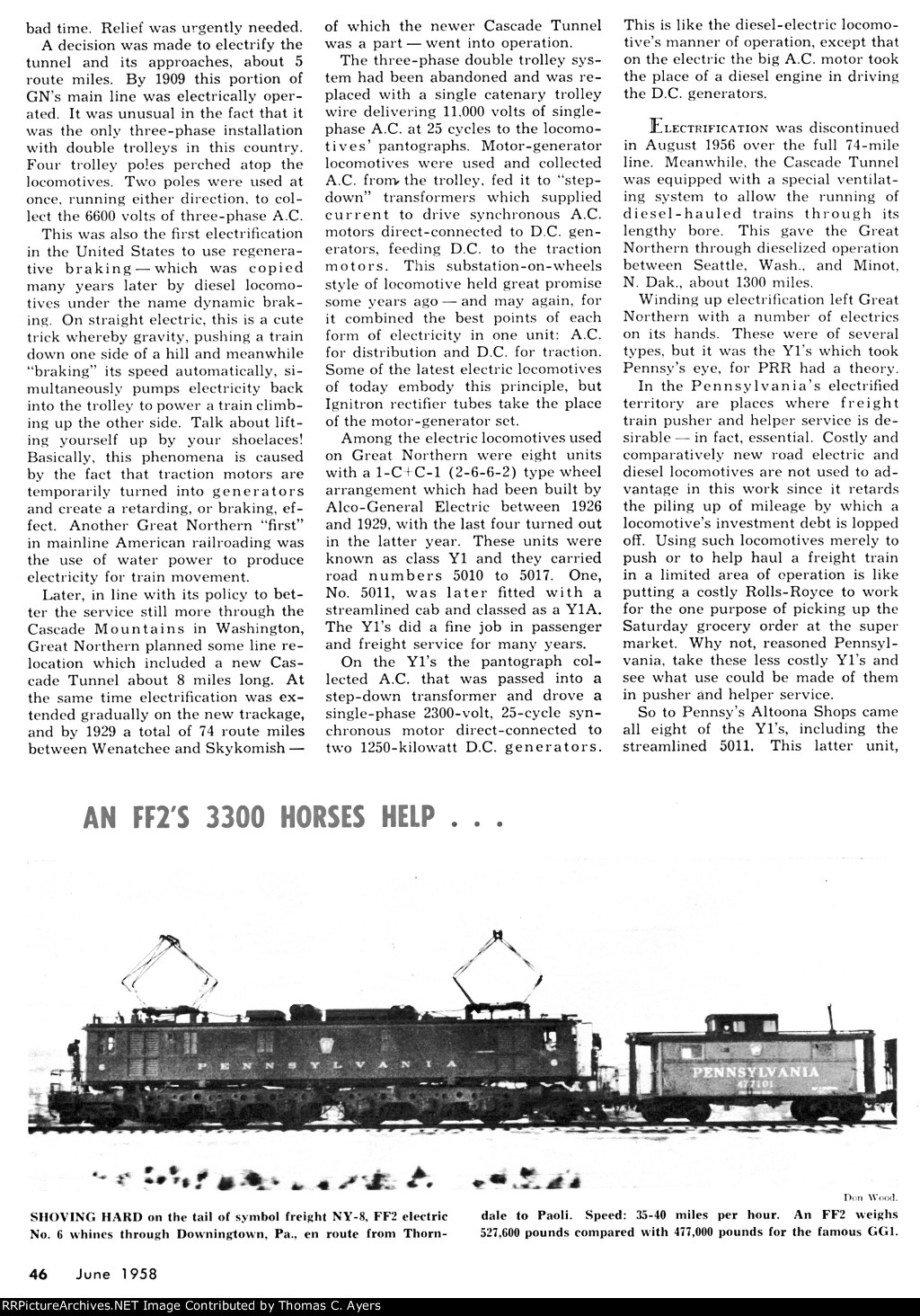 Pennsys "New" FF-2 Electrics, Page 46, 1958